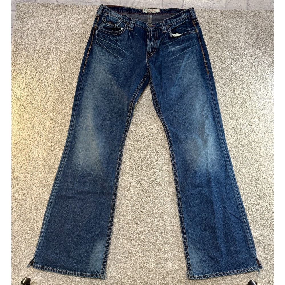 1921 Men's 34x324 Denim Jeans Dark Blue Western Glove Works Cowboy Button Fly